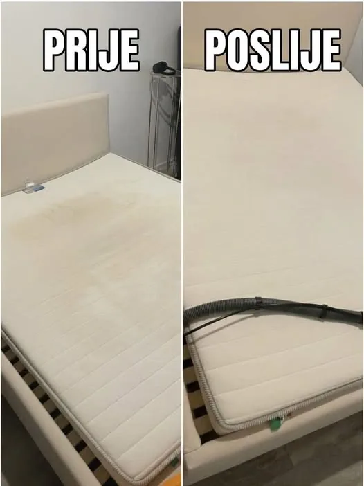 Madrac prije i poslije kemijskog čišćenja